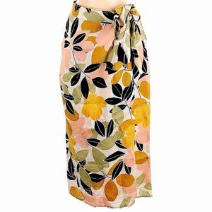 RACHEL ZOE Skirt Linen Wrap Side Tie Midi Skirt Size S • NEW WITH TAGS •